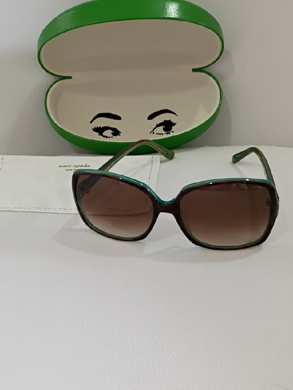 kate spade Teal and Brown Gradient Lens Women's Oversized Sunglasses